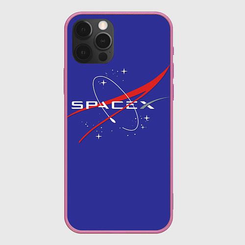 Чехол iPhone 12 Pro Space X / 3D-Малиновый – фото 1