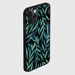 Чехол для iPhone 12 Pro Растительный орнамент, цвет: 3D-черный — фото 2