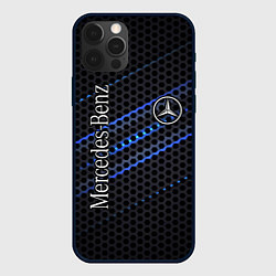 Чехол для iPhone 12 Pro MERCEDES LOGO NEON, цвет: 3D-черный