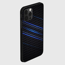 Чехол для iPhone 12 Pro СТАЛЬНАЯ СЕТКА НЕОН STEEL MESH NEON, цвет: 3D-черный — фото 2