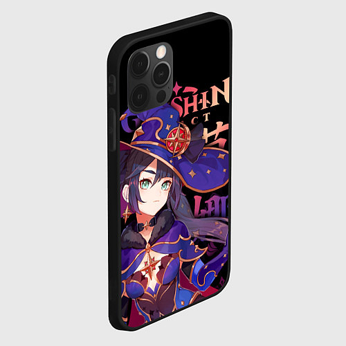 Чехол iPhone 12 Pro Мона, Genshin Impact / 3D-Черный – фото 2