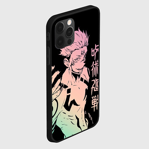 Чехол iPhone 12 Pro Сукуна, Магическая битва / 3D-Черный – фото 2