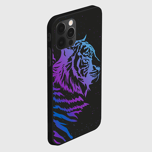 Чехол iPhone 12 Pro Tiger Neon / 3D-Черный – фото 2