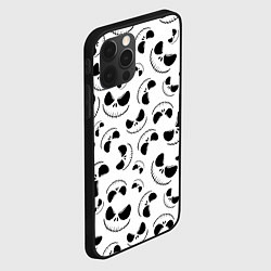 Чехол для iPhone 12 Pro Джек Скеллингтон паттерн лицо, цвет: 3D-черный — фото 2