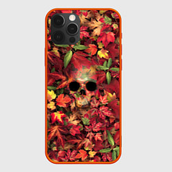 Чехол для iPhone 12 Pro Осенний череп, цвет: 3D-красный