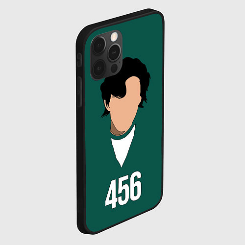 Чехол iPhone 12 Pro Игра в кальмара: Номер 456 / 3D-Черный – фото 2