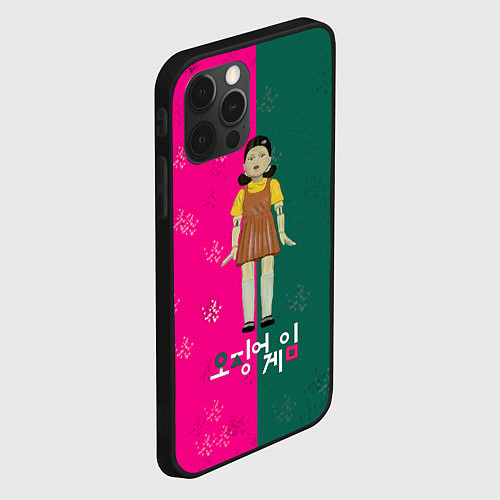 Чехол iPhone 12 Pro Игра в кальмара: Противостояние / 3D-Черный – фото 2