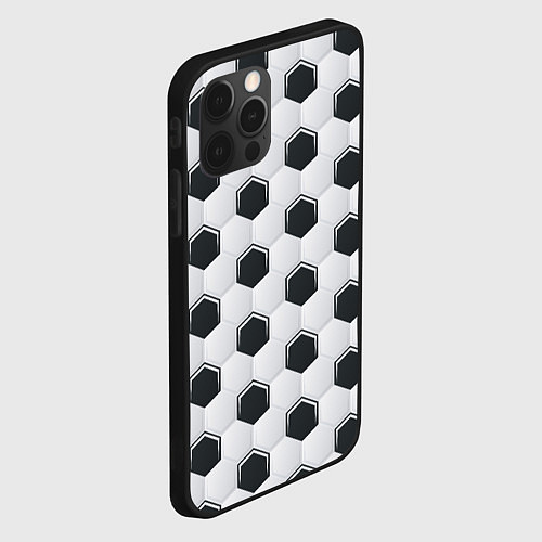 Чехол iPhone 12 Pro Текстура футбольного мяча / 3D-Черный – фото 2