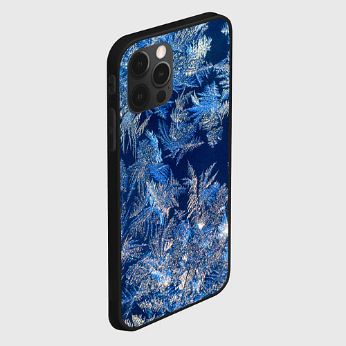 Чехол iPhone 12 Pro Снежинки макро snowflakes macro / 3D-Черный – фото 2