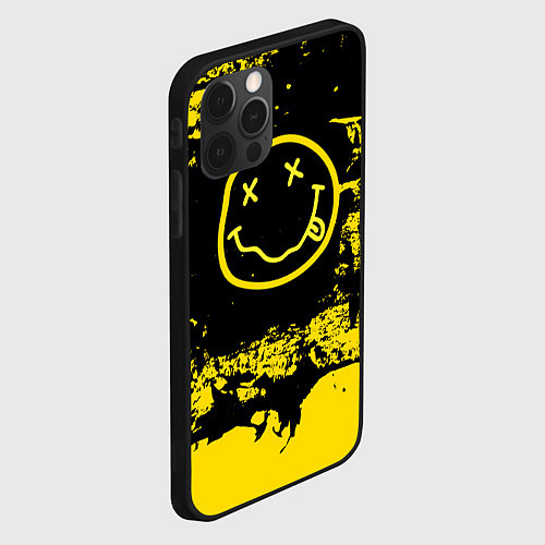 Чехол iPhone 12 Pro Нирвана Гранж Nirvana Smile / 3D-Черный – фото 2