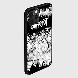 Чехол для iPhone 12 Pro Надпись Слипкнот Рок Группа ЧБ Slipknot, цвет: 3D-черный — фото 2
