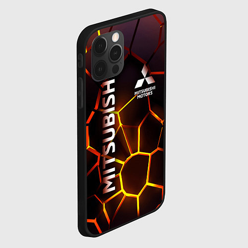 Чехол iPhone 12 Pro Митсубиси подсветка 3D плит / 3D-Черный – фото 2