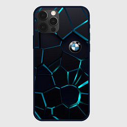 Чехол для iPhone 12 Pro BMW 3D плиты с подсветкой, цвет: 3D-черный