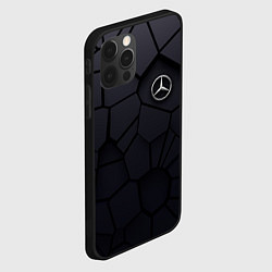 Чехол для iPhone 12 Pro Мерседес 3D плиты, цвет: 3D-черный — фото 2