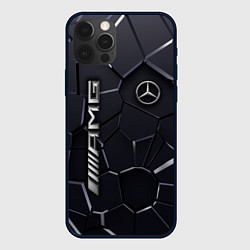 Чехол для iPhone 12 Pro Mercedes AMG 3D плиты, цвет: 3D-черный