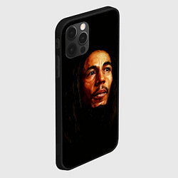 Чехол для iPhone 12 Pro Bob Marley Art, цвет: 3D-черный — фото 2