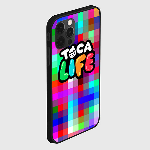 Чехол iPhone 12 Pro Toca Life: Pixels / 3D-Черный – фото 2