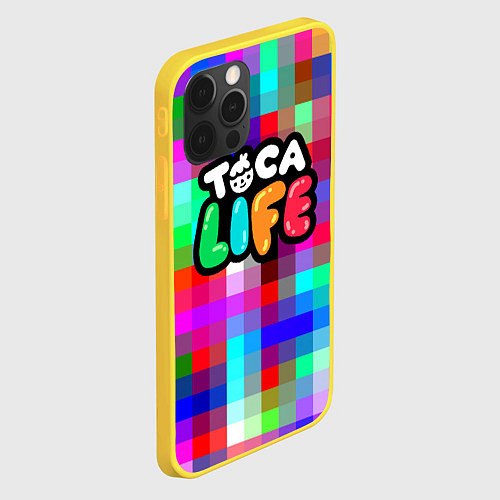 Чехол iPhone 12 Pro Toca Life: Pixels / 3D-Желтый – фото 2