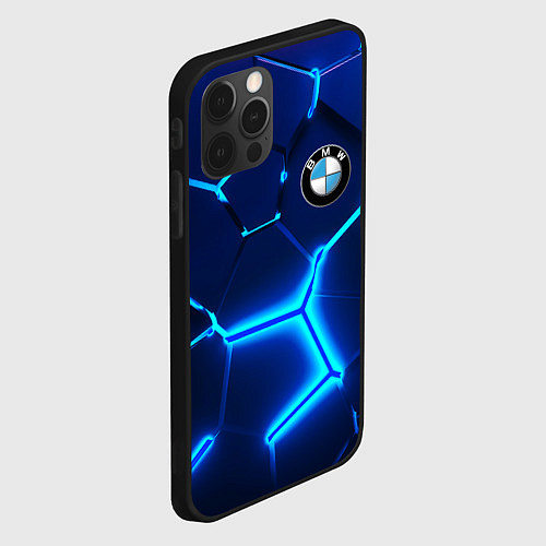 Чехол iPhone 12 Pro BMW LOGO 3Д ПЛИТЫ ГЕОМЕТРИЯ / 3D-Черный – фото 2