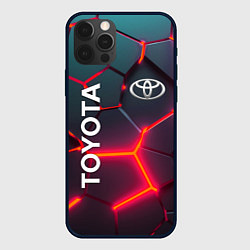 Чехол для iPhone 12 Pro TOYOTA 3D NEON ТОЙОТА 3Д ПЛИТЫ НЕОН, цвет: 3D-черный