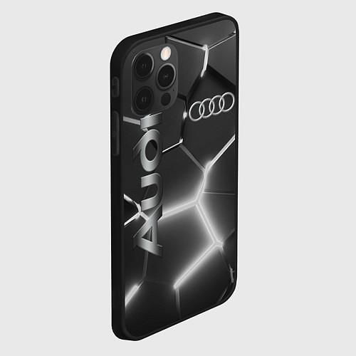 Чехол iPhone 12 Pro AUDI GREY 3D ПЛИТЫ / 3D-Черный – фото 2