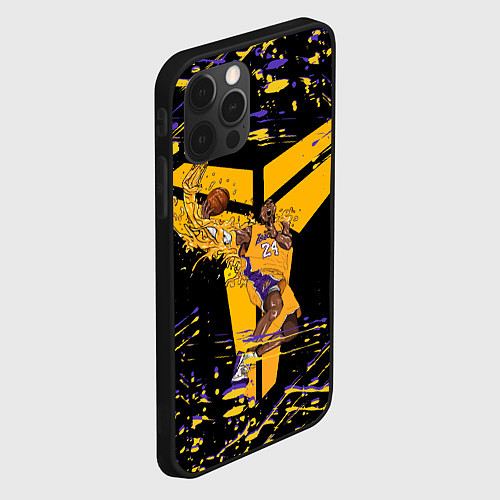 Чехол iPhone 12 Pro Los angeles lakers NBA / 3D-Черный – фото 2