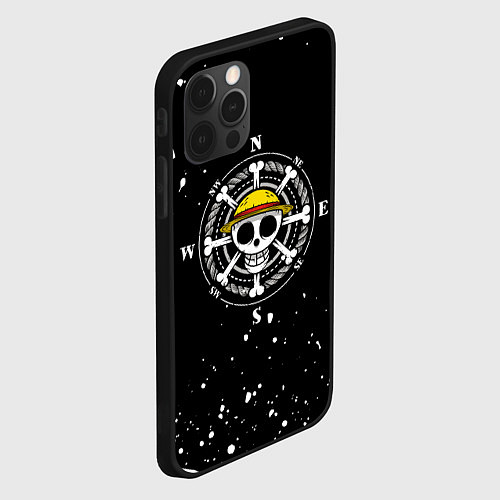 Чехол iPhone 12 Pro ONE PIECE ВАН ПИС ЧЕРЕП БРЫЗГИ КРАСОК / 3D-Черный – фото 2