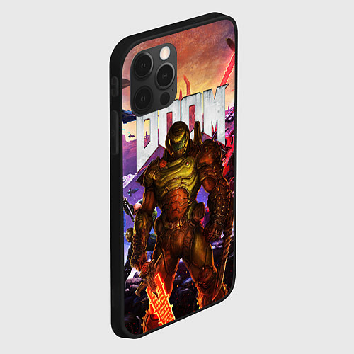 Чехол iPhone 12 Pro DOOM ETERNAL ДУМ БИТВА В АДУ / 3D-Черный – фото 2