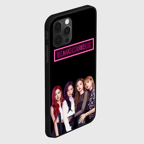 Чехол iPhone 12 Pro BLACKPINK NEON / 3D-Черный – фото 2