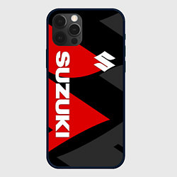 Чехол для iPhone 12 Pro SUZUKI СУЗУКИ RED LOGO, цвет: 3D-черный