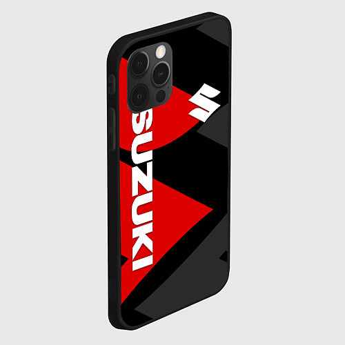 Чехол iPhone 12 Pro SUZUKI СУЗУКИ RED LOGO / 3D-Черный – фото 2