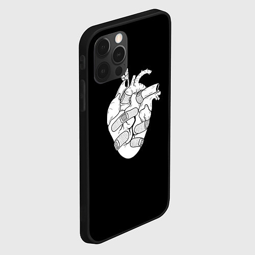 Чехол iPhone 12 Pro Раненное-сердце / 3D-Черный – фото 2