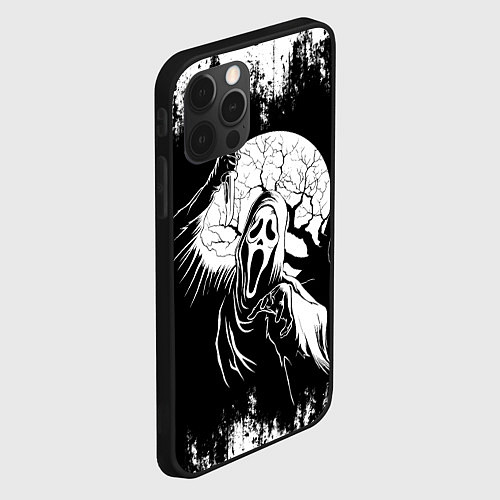 Чехол iPhone 12 Pro Крик Хэллоуин Хоррор Scream Halloween / 3D-Черный – фото 2