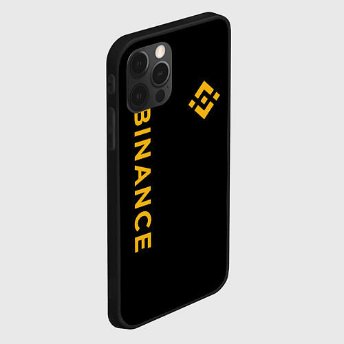 Чехол iPhone 12 Pro БИНАНС ЛОГО КАРБОН BINANCE LOGO / 3D-Черный – фото 2