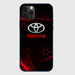 Чехол для iPhone 12 Pro Toyota Неоновые соты, цвет: 3D-черный