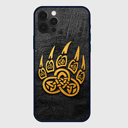 Чехол для iPhone 12 Pro Золотая медвежья лапа, цвет: 3D-черный