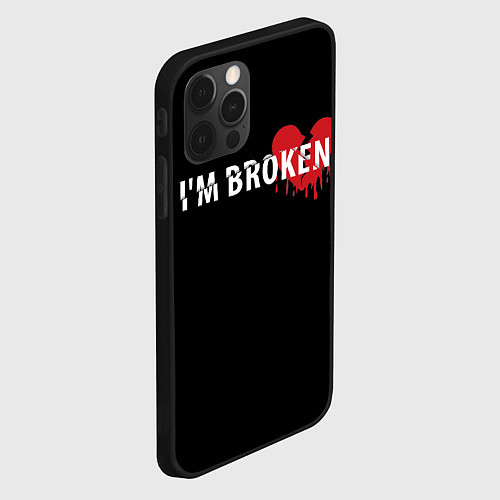 Чехол iPhone 12 Pro Im broken с разбитым сердцем / 3D-Черный – фото 2