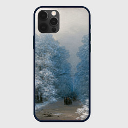 Чехол для iPhone 12 Pro Зимний пейзаж картина маслом, цвет: 3D-черный