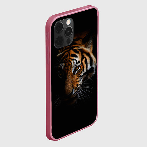 Чехол iPhone 12 Pro Год тигра Голова / 3D-Малиновый – фото 2
