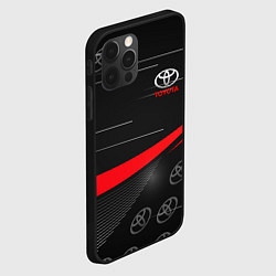 Чехол для iPhone 12 Pro ТОЙОТА TOYOTA RED LINES, цвет: 3D-черный — фото 2