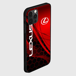 Чехол для iPhone 12 Pro LEXUS RED GEOMETRY ЛЕКСУС, цвет: 3D-черный — фото 2