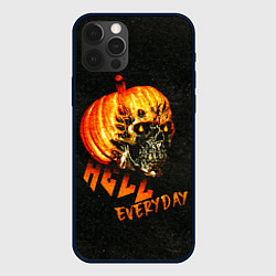 Чехол для iPhone 12 Pro Helloween череп тыква scull pumkin, цвет: 3D-черный