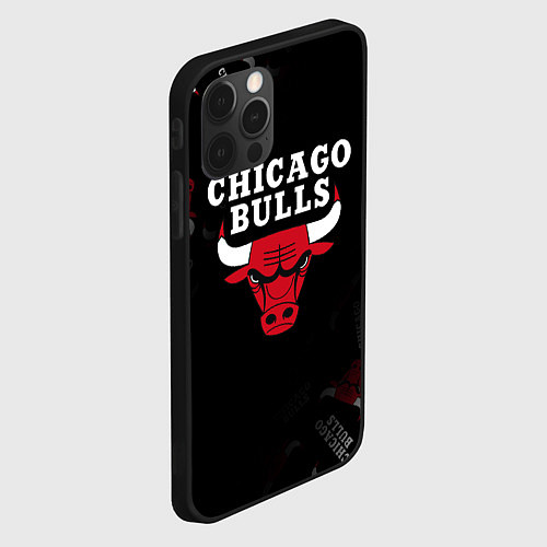 Чехол iPhone 12 Pro ЧИКАГО БУЛЛС БЫКИ CHICAGO BULLS / 3D-Черный – фото 2