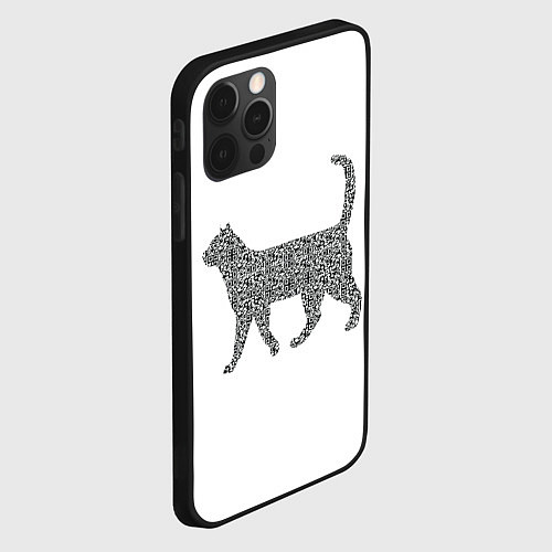 Чехол iPhone 12 Pro QR - кот / 3D-Черный – фото 2