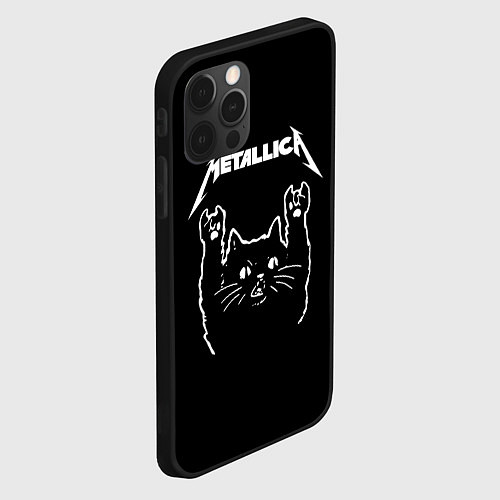 Чехол iPhone 12 Pro Meowtallica / 3D-Черный – фото 2