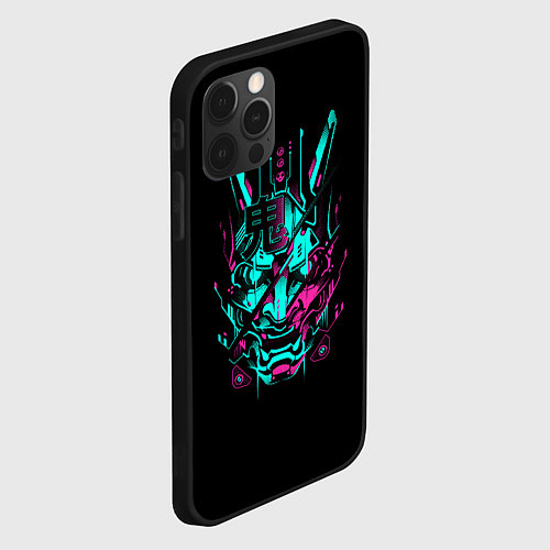 Чехол iPhone 12 Pro НЕОНОВЫЙ САМУРАЙ NEON RONIN NEON SAMURAI / 3D-Черный – фото 2