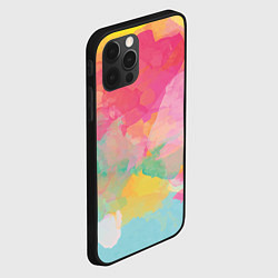 Чехол для iPhone 12 Pro Радужная акварель, цвет: 3D-черный — фото 2