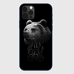 Чехол для iPhone 12 Pro ВЕЛЕС, Медведь, цвет: 3D-черный