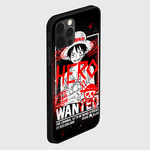 Чехол iPhone 12 Pro One Piece: Разыскивается Манки Д Лаффи / 3D-Черный – фото 2