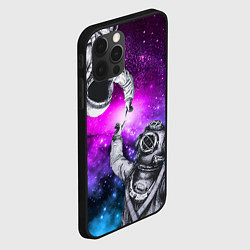 Чехол для iPhone 12 Pro Космонавт и водолаз - сотворение, цвет: 3D-черный — фото 2